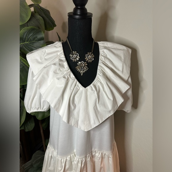 English Factory Cream Ruffle Dress - Picture 3 of 14